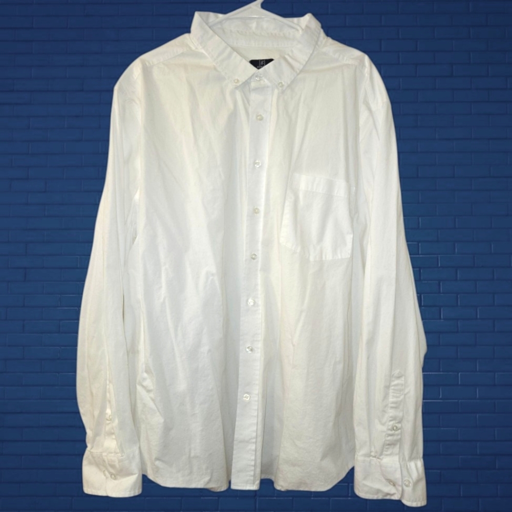 EUC GEORGE MEN'S BIG & TALL CLASSIC FIT LONG SLEEVE BUTTON DOWN DRESS SHIRT 5X